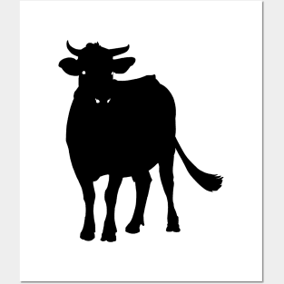 Cow Black Silhouette Milk Pet Animal Cool Style Posters and Art